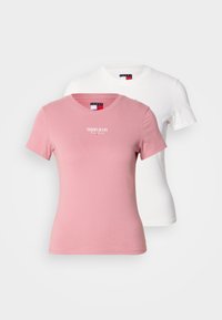 ESSENTIAL LOGO TEE 2 PACK - Marškinėliai su spaudiniu - ecru/tahiti berry