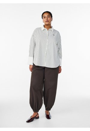 HOCH TAILLIERTE BALLON - Hlače - ganache