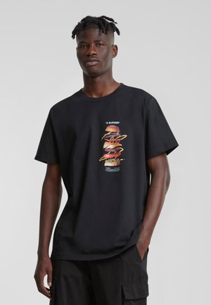 Mister Tee A BURGER  - Print T-shirt - black