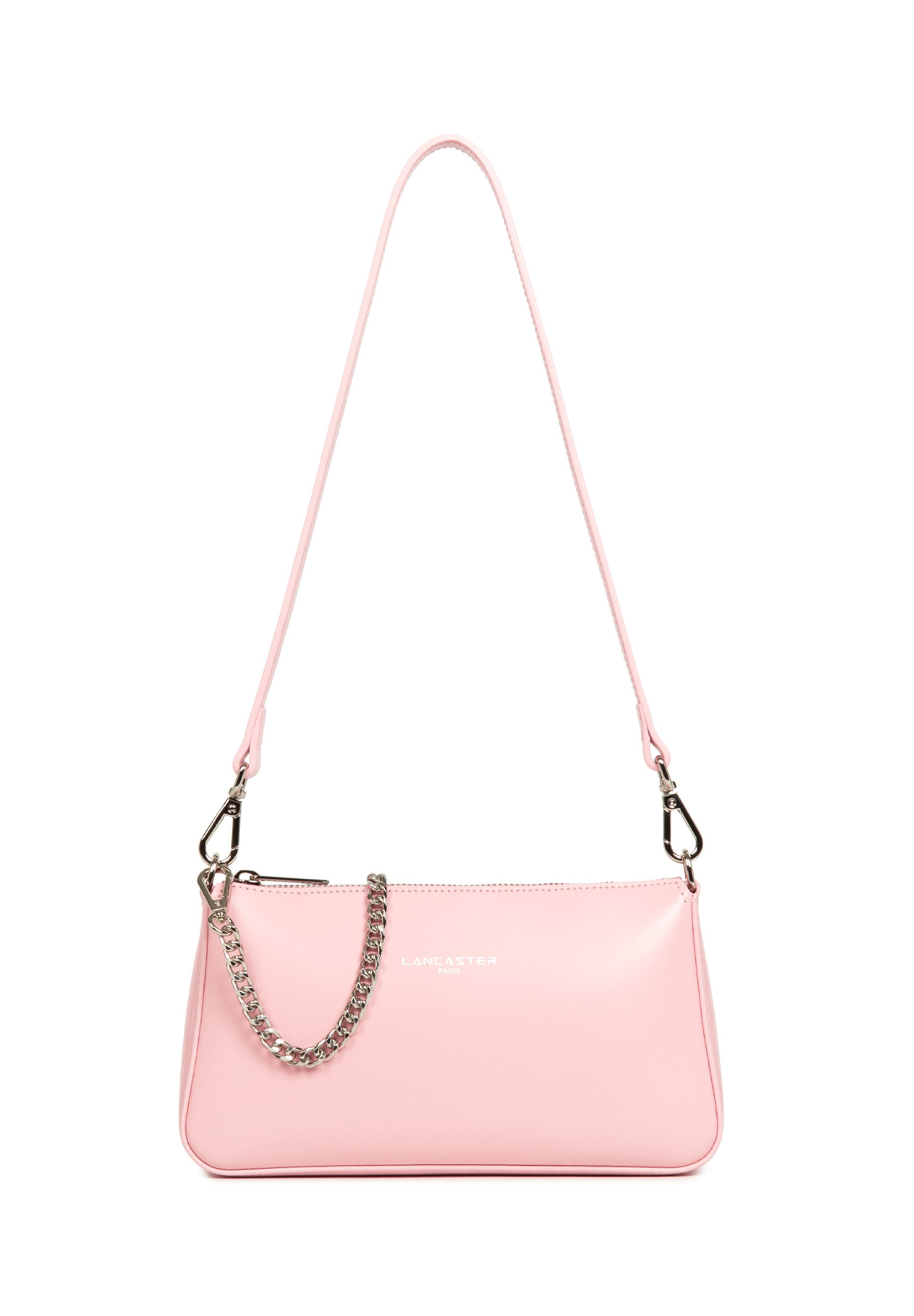 Sac à Main Bandoulière Rose Bonbon - Similicuir Verni - Chaîne Dorée - Taille Moyenne