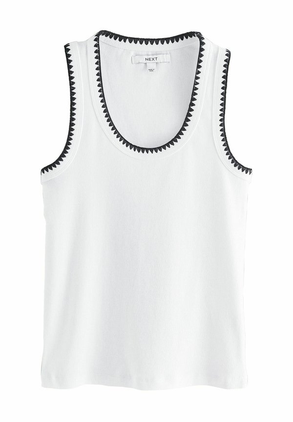 REGULAR FIT - CONTAST TRIM SCOOP NECK SLEEVELESS - Top
