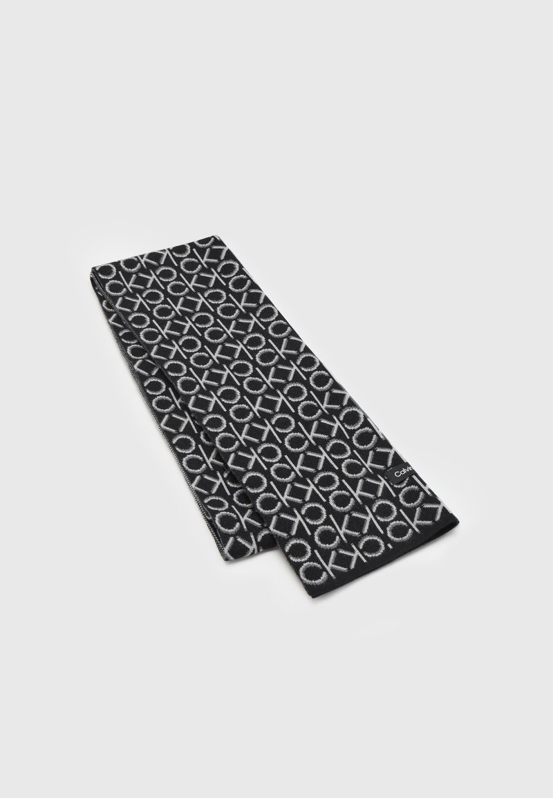 Calvin Klein NEW MONOGRAM SCARF Huivi Black musta Meleerattu 