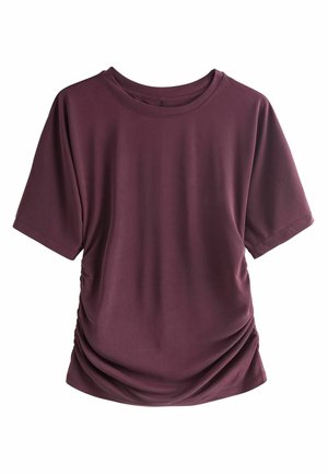 REGULAR FIT - ACTIVE LIGHTWEIGHT  SIDE SHORT SLEEVE  - T-shirt med print - burgundy red