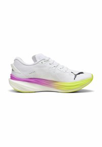 Puma DEVIATE NITRO™ 3  - Väglöparskor - white yellow alert pure magenta
