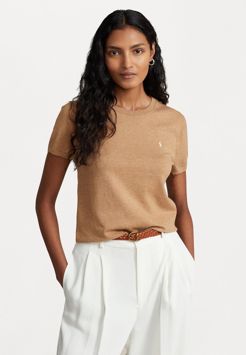 Polo Ralph Lauren PIMA COTTON SHORT SLEEVE PULLOVER - Navadna majica - camel