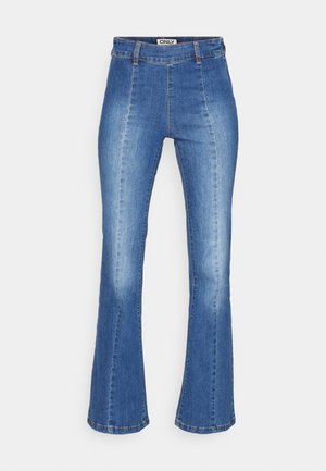ONLY, ONLWAUW MID FLARED ZIP CUT - Bootcut-teksad - medium blue denim