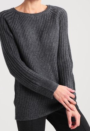 Striktrøje - mottled dark grey