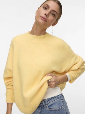 Vero Moda VMBOOM O NECK PULLOVER - Strikkegenser - golden haze melange