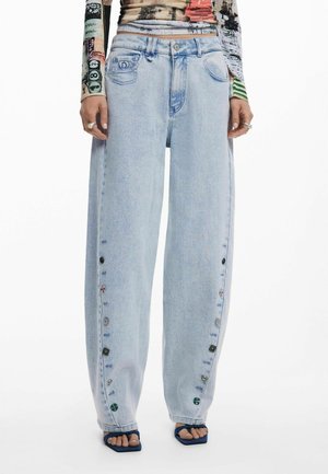 WITH BUTTONS - Relaxed fit jeans - blue
