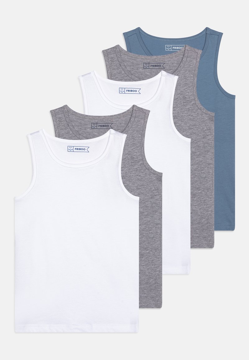 Friboo - 5 PACK - Undershirt - white/mottled light grey/mottled light blue, Enlarge