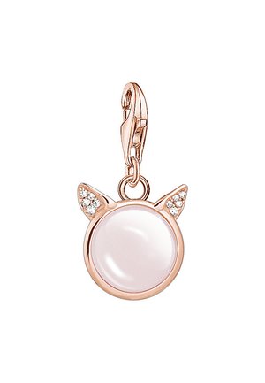 CHARM-ANHÄNGER 925 STERLINGSILBER, 750 ROSÉGOLD VERGOLDUNG - Pendentif - weiß, pink, roségoldfarben