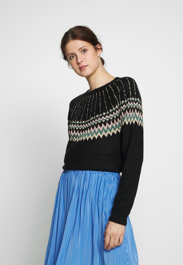 FAIRISLE JUMPER - Jumper - black