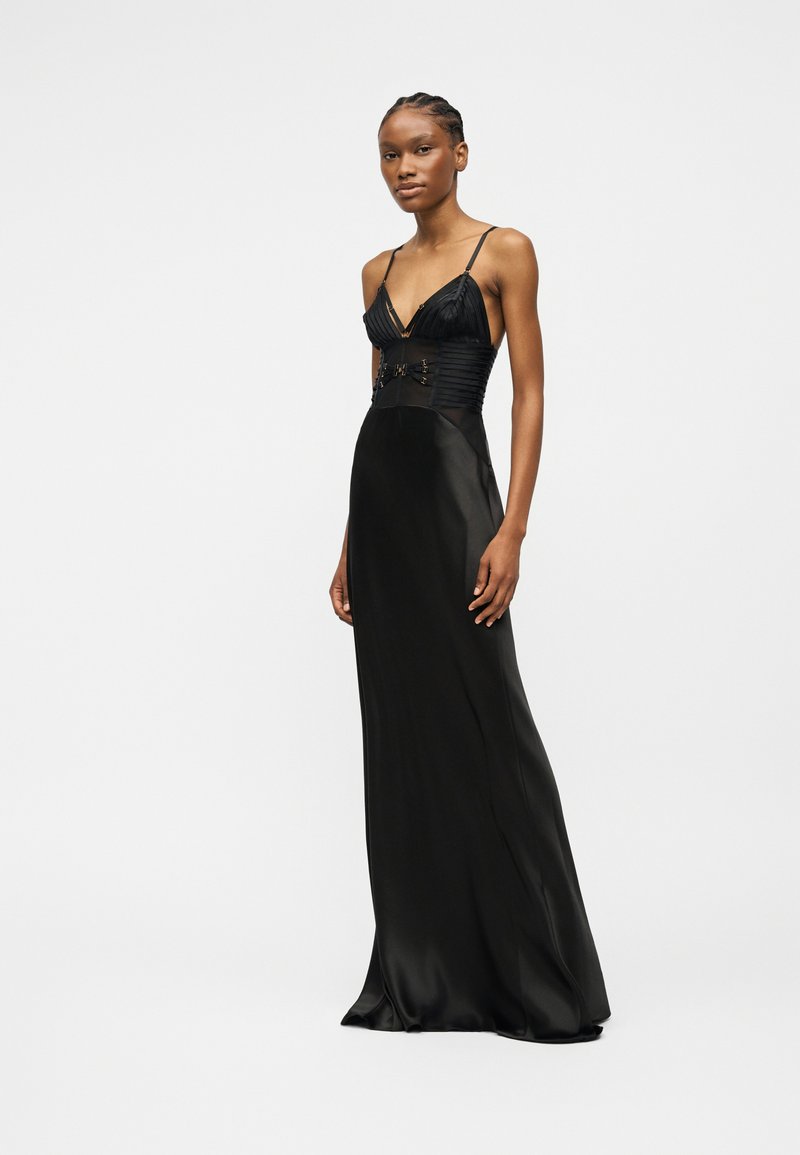 elisabetta franchi black long dress Elisabetta Franchi Long Dress in Stretch Cupro