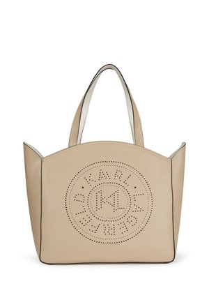 KARL LAGERFELD CIRCLE TOTE PERFORATED - Shopping bag - sand
