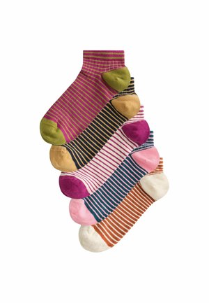 Next, STRIPE TRAINER SOCKS 5 PACK . - Sneaker socks - burgundy red cream