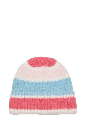 Bonnet - pink blue knit stripe