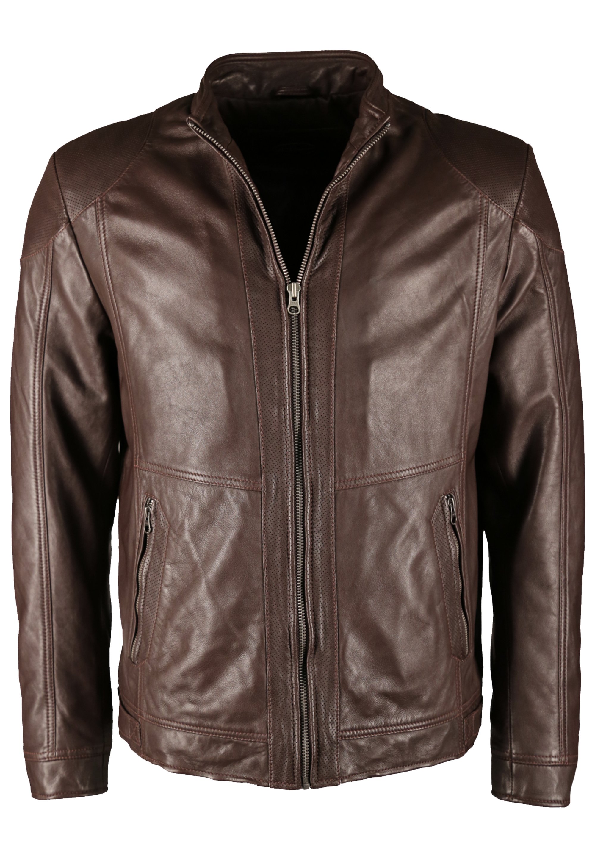 Veste En Cuir Marron Jilani - Taille M/L (Correspond à 40/42) - Fermeture Éclair - Occasion Très Bon État (Quasi Neuf)