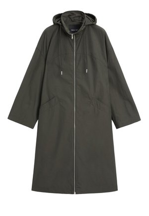 Massimo Dutti TECHNICAL FABRIC TRENCH WITH HOOD - Trenchcoat - green