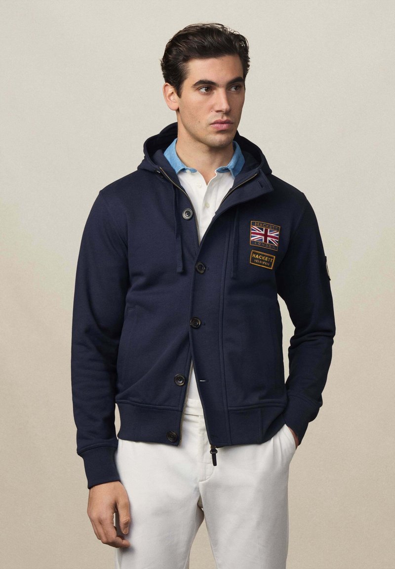 Hackett London HERITAGE RALLY - Sudadera con cremallera - midnight blue