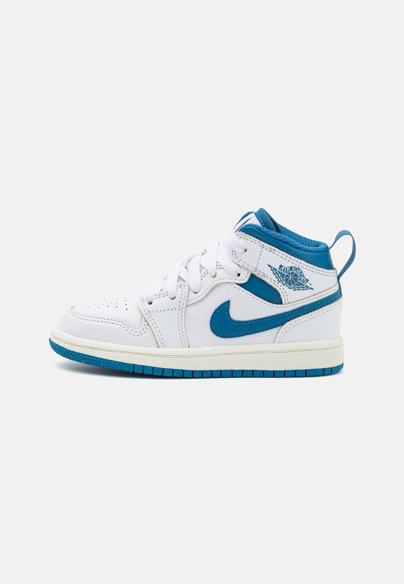 Jordan - JORDAN 1 MID UNISEX - High-top trainers - white/industrial blue/sail, Enlarge