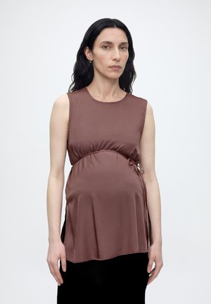 ONLY MATERNITY OLMLATINA ONECK - Blouse - burlwood