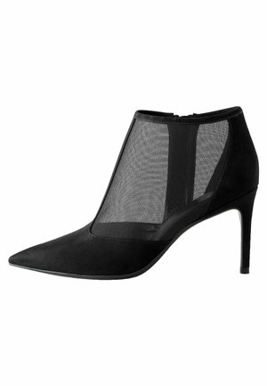 Enkellaarsjes met hoge hak - new black mesh detail