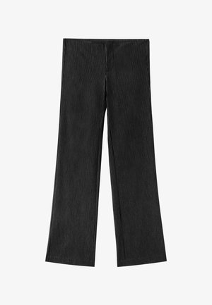 Stradivarius, BENGALINE BELL BOTTOM TROUSERS - Pantalon classique - black