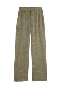 TEXTURED WITH ELASTIC WAISTBAND - Pantalon classique - khaki