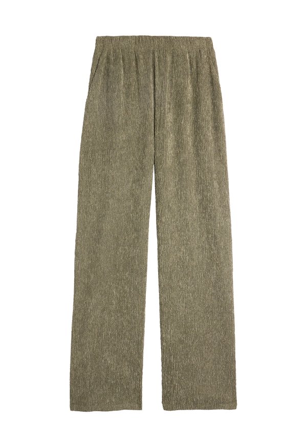 TEXTURED WITH ELASTIC WAISTBAND - Trousers - khaki4