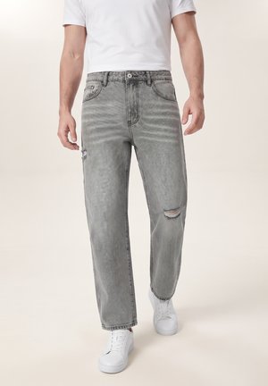 Pier One by Zalando, BAGGY CROP - Φαρδύ τζιν - grey denim