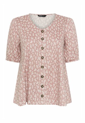 Yours Clothing, PLUS SIZE FLORAL TOPS - T-shirt con stampa - light pink
