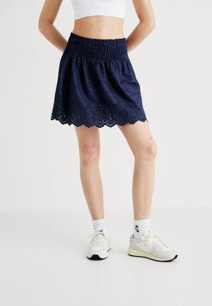 EYELET MINI SKIRT  - Jeansskjørt - dark wash