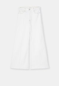 LE PALAZZO CROP RAW FRAY - Flared Jeans - white