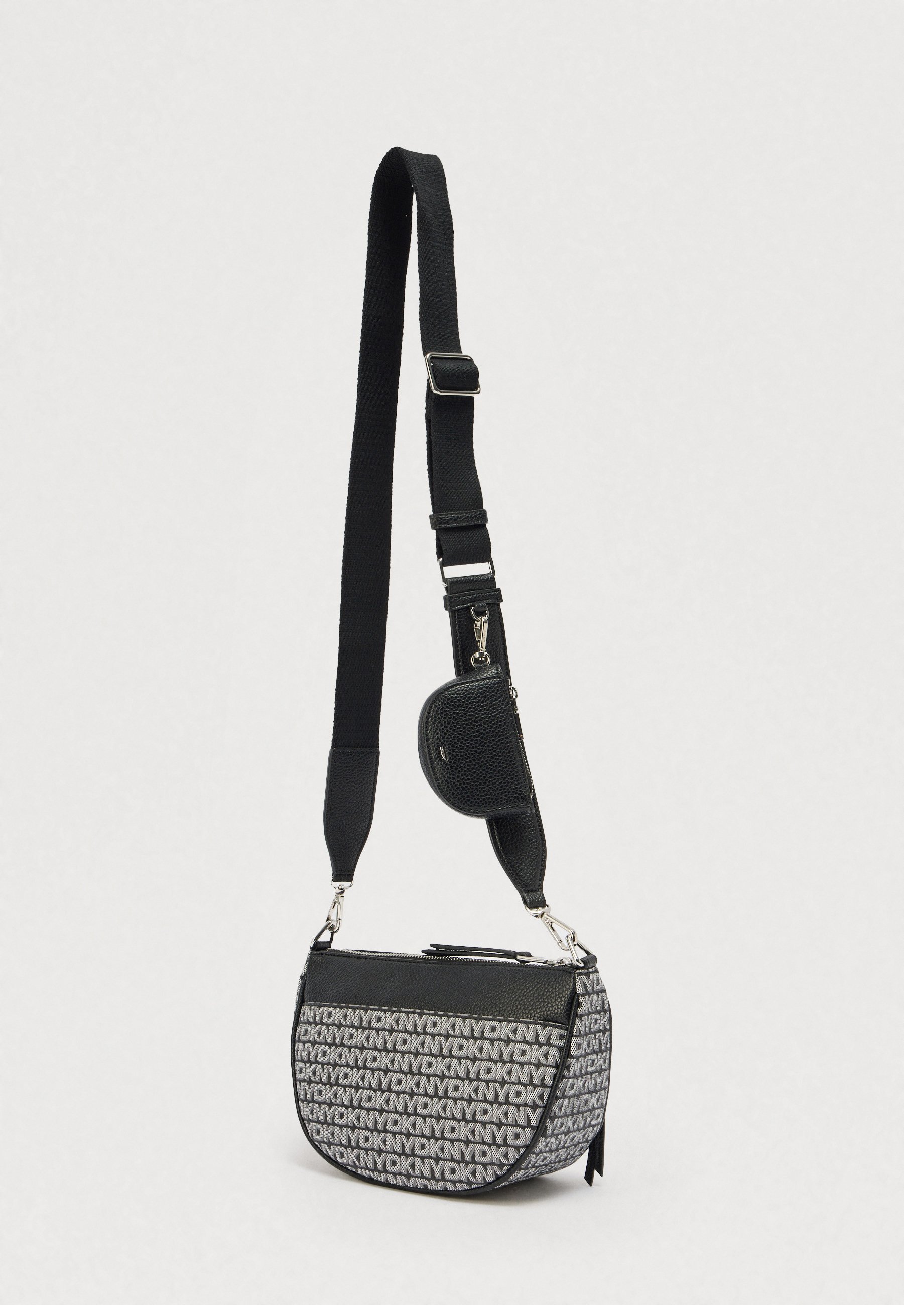 【希少】90s DKNYレザーウエストポーチ アンティークゴールド金具 スクエア DKNY ZOIE CREST CROSSBODY - Cross body bag - black - Zalando.co.uk