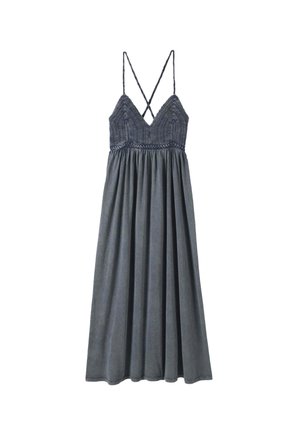 Promod, ROBE EN CROCHET ET JERSEY - Robe longue - marine