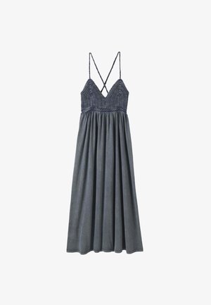 Promod, ROBE EN CROCHET ET JERSEY - Robe longue - marine
