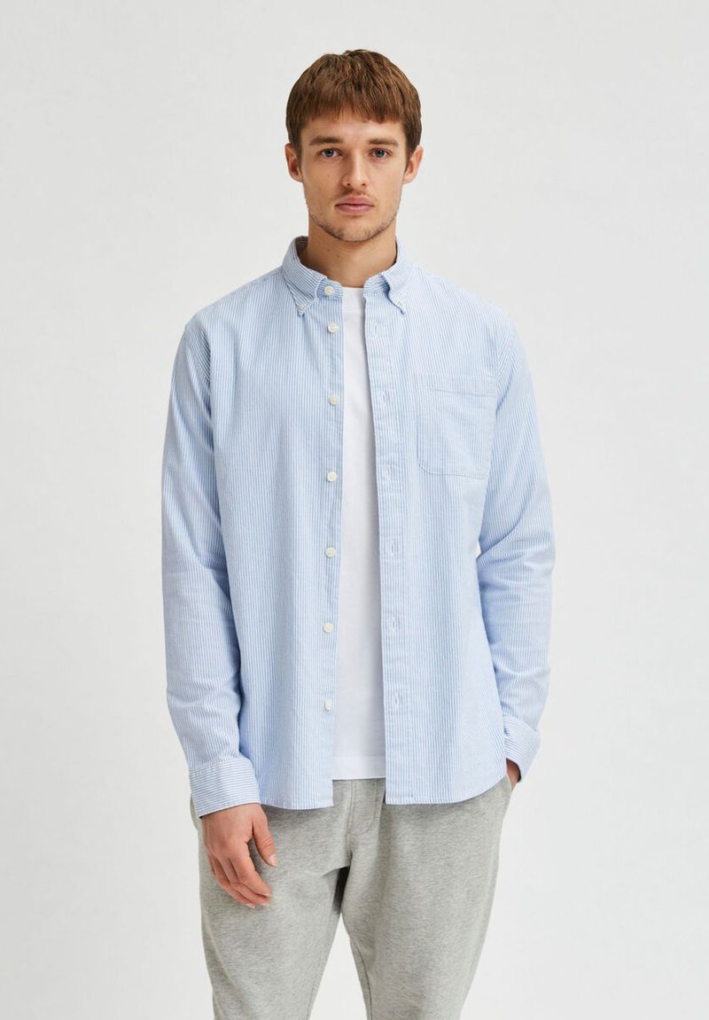 Scotch & Soda Ams Couture Uomo Camicia L Bianco a Righe Lungo Fit Puro
