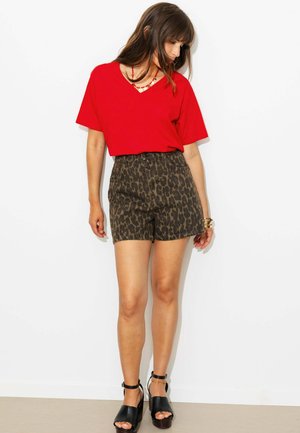 Promod, T-SHIRT BASIQUE COL V - T-shirt basique - rouge