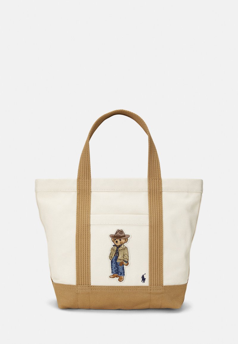 Polo Ralph Lauren CANVAS SMALL POLO BEAR TOTE - Sac à main - ecru/tan