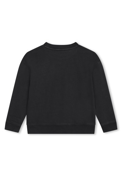 Felpa nera con maniche lunghe, polsi e orlo a coste, e parte posteriore liscia. Realizzata in tessuto morbido, design minimalista e senza loghi visibili.