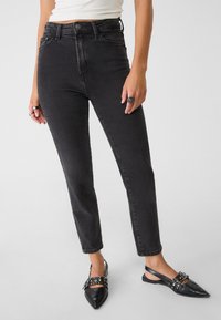 Stradivarius - MOM-FIT - Jean slim - black denim Image miniature 1