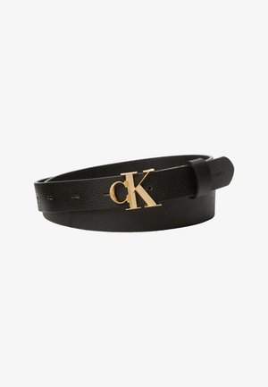 Calvin Klein, FACET PEBBLE - Ζώνη - black/antique light gold-coloured