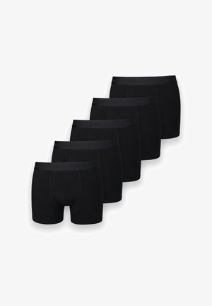 Czarne bokserki wykonane z miękkiego materiału. Posiadają elegancki design, wygodny pas i dopasowany krój. W zestawie pięć par.