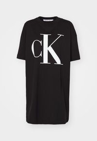 Calvin Klein Jeans BOLD BOYFRIEND DRESS - Trikotāžas kleita - black/white