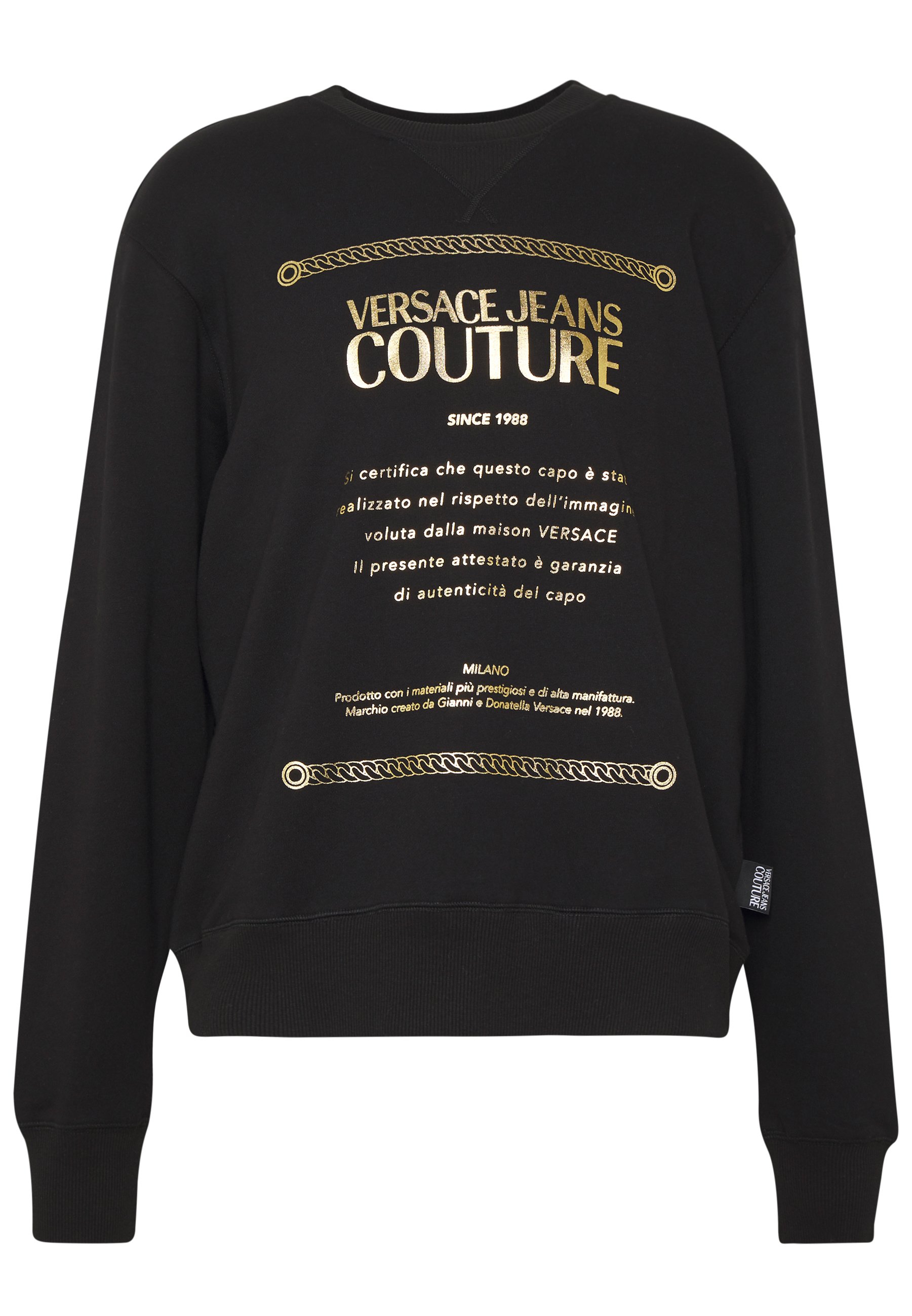 Versace Jeans Couture CREW LABEL LOGO Sweatshirt black Versace Sweatshirts: Köp upp till −61% | Stylight