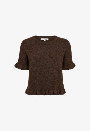 A-VIEW, LANDY KNIT BLOUSE - Μπλουζάκι με στάμπα - dark brown
