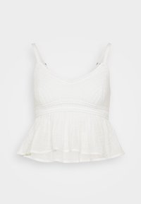 CROCHET GAUZE BABYDOLL - Top - bright white