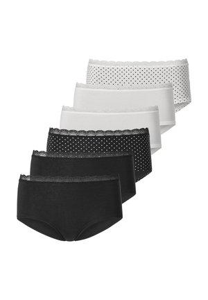 HÜFT 6 PACK - Panties - schwarz creme