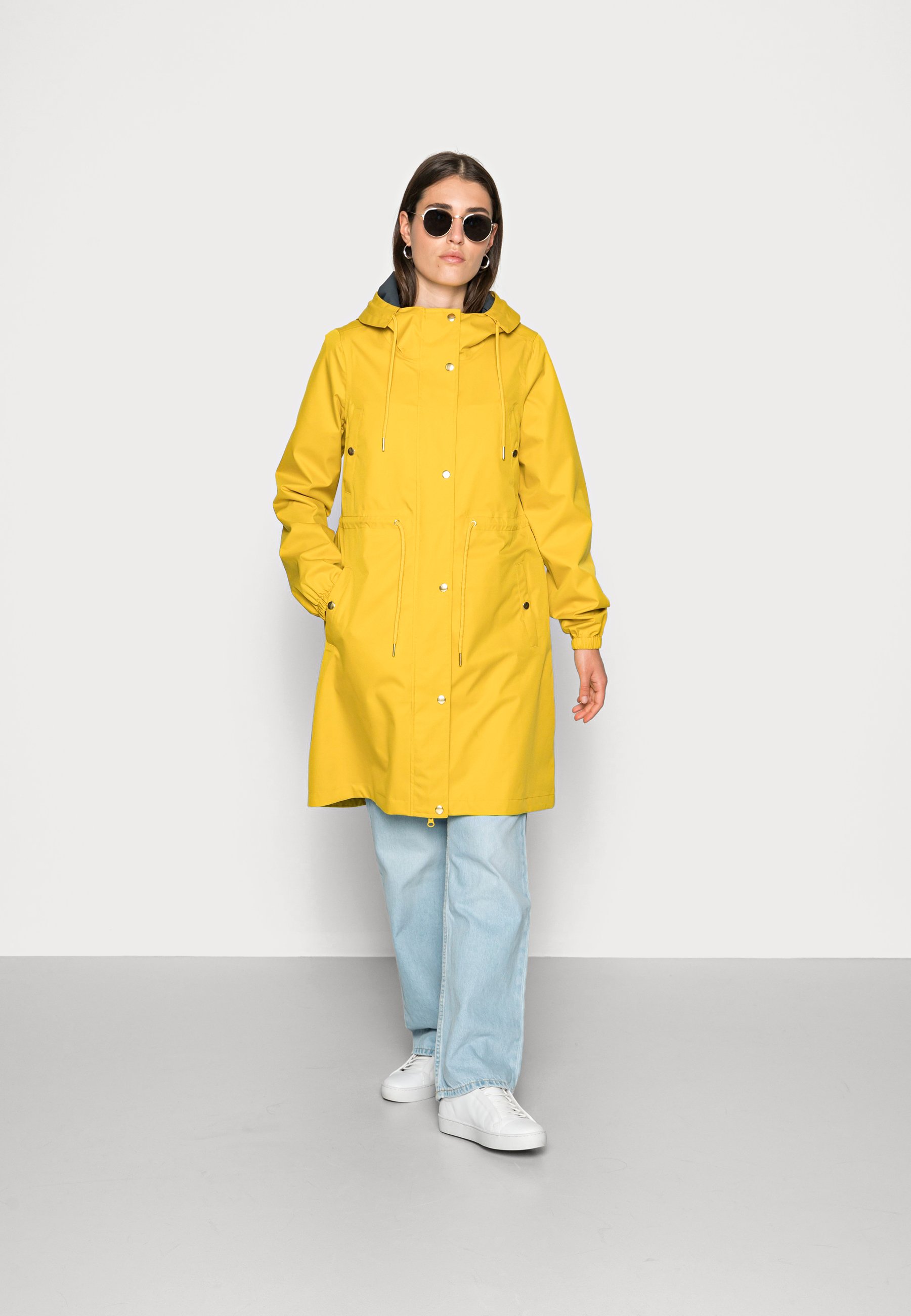 yellow waterproof coat