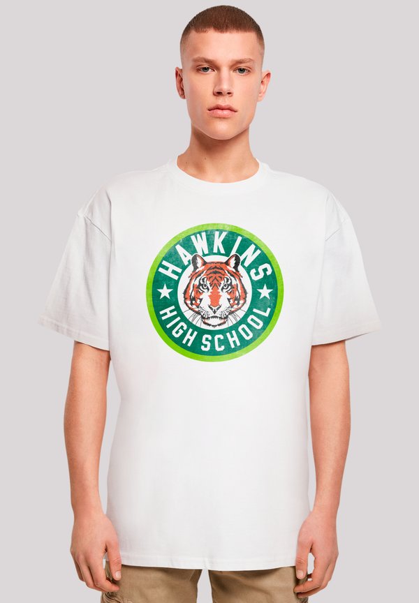 STRANGER THINGS HAWKINS TIGER CIRCLE NETFLIX TV SERIES - T-Shirt print - weiß